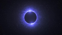Looping Solar Eclipse With Radiant Beams Of Light Against Star-filled Sky Portal. abstract	