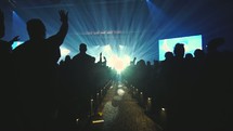 audience worshiping at a conference concert 