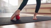 Foot Massage Exercise With Red Ball