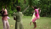 girls jump roping in Haiti 