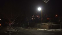 lonely street corner at night 