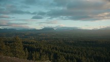 Sweeping Panorama of Sunset Over Lush Valley - Vancouver Island.