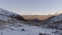 Snow Covered Mountains in Scotland During the Winter