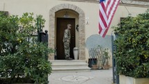 Soldier Prepares To Walk Out Of The House During Memorial Day