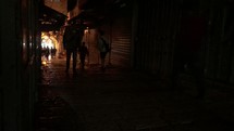 pedestrians in a tunnel in Jerusalem 