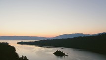 Lake before sunrise - aerial