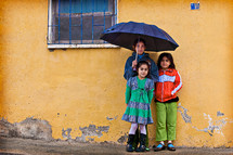Turk, Turkish, kids in rain