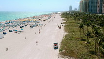 aerial view over South Beach Miami, Florida 