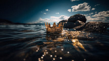 A crown is washed up on the shores of the beach. A lost treasure is found. 