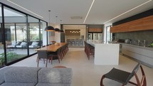 Modern interior in luxury house, houses in Malibu, shot of real estate interior
