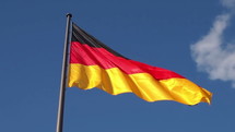 the German national flag of Germany, Europe in the wind