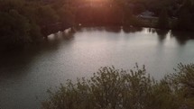 pond at sunset 