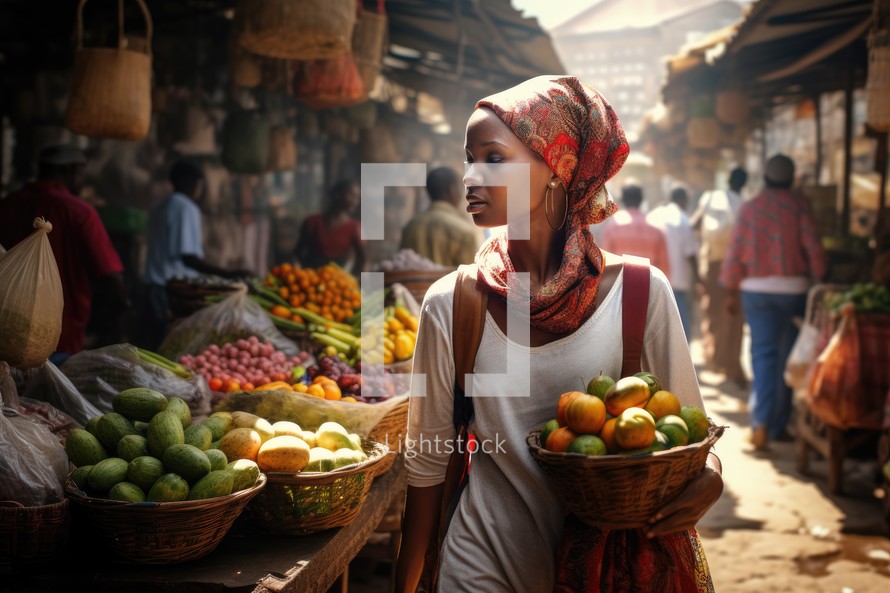 Woman at the market. Missions