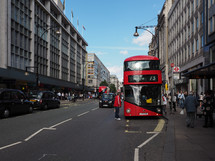 LONDON, UK - CIRCA JUNE 2017: Red double decker bus public transport