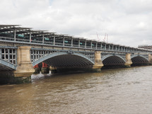 Blackfriars Bridge over River Thames in London, UK