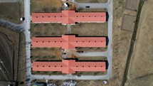 Horses and stables aerial