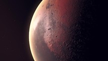 Close up of Mars Planet Surface In Outer Space