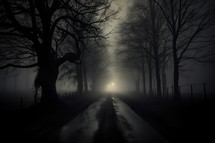 Dark Foggy Road