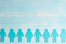 teal men and women people cutouts border 