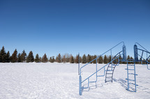 playground in snow 