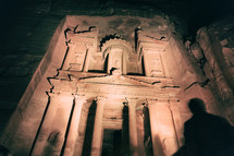 Petra, Jordan at night 