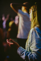 prayer during a worship service 