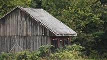 Old Wooden Cottage Isolated On The Woods. Close up	