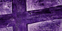 heavily textured cross in deep purple