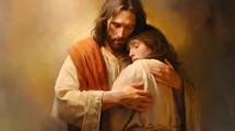 Jesus hugging a woman