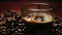 coffee beans and pouring coffee 