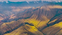 Aerial shot of mountain range