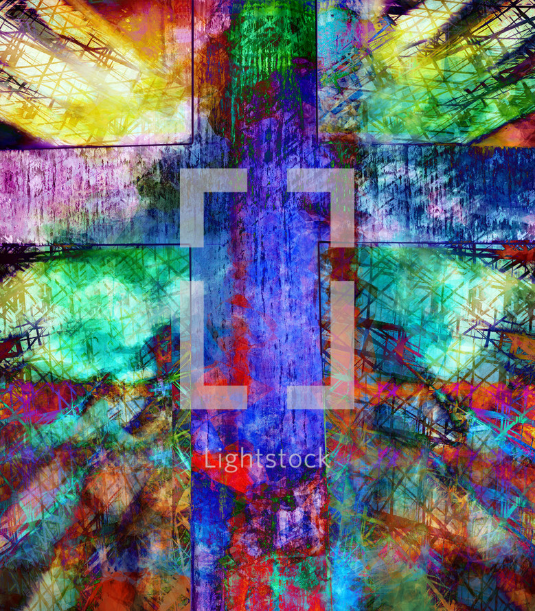 cross in bold colors 
