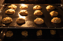 baking cookies in the oven 