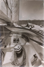 rope on a catamaran 