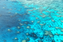 aerial view over the great barrier reef 