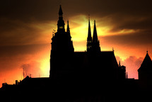 silhouette of a church 