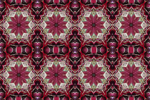 kaleidoscope background with burgundy red predominating - seamless repeat pattern