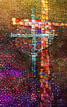 colorful cross pair mosaic vertical - combo of my cross artwork, AI input and further editing