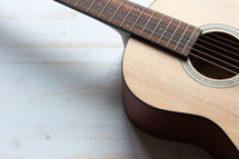 guitar on a wood background 