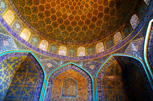 beautiful ceiling of a dome In Iran 