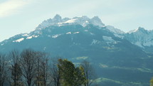 Alps mountain - panning shot of peaks.