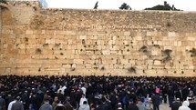 crowds gathered for prayer at the western wall. 