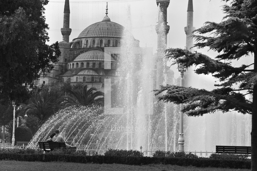 fountain in front of the Blue Mosque