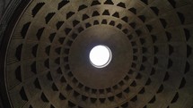 The Dome of the Pantheon in Rome, Italy. Built in the 2nd century AD, the Pantheon is a well-preserved temple of Ancient Rome
