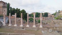 Domus Severiana moving at palaces Palatine Hill in Rome, Italy, popular tourist attraction in city center