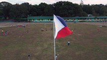 Drone over a school in the Philippines