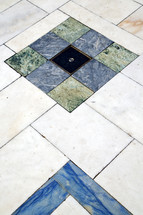 marble on a church floor 