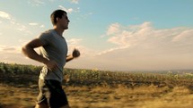 a man running outdoors 