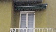 House Window Under Heavy Rain