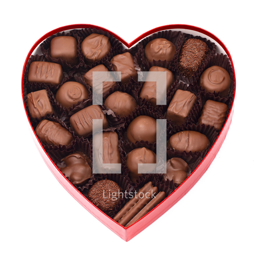 heart shaped box of chocolates 